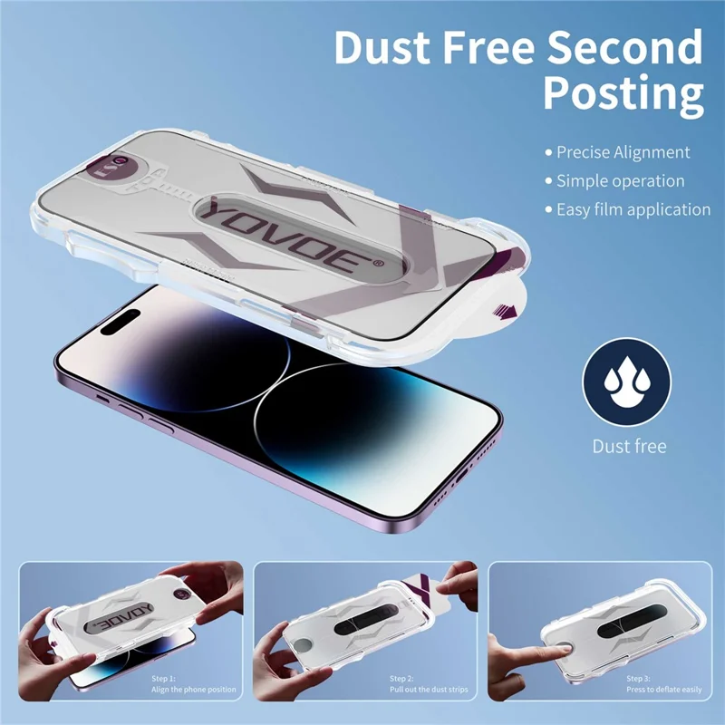 YOVOE For iPhone 17 Pro Max Screen Protector 28-Degree Anti Spy Tempered Glass Film with Installation Tool
