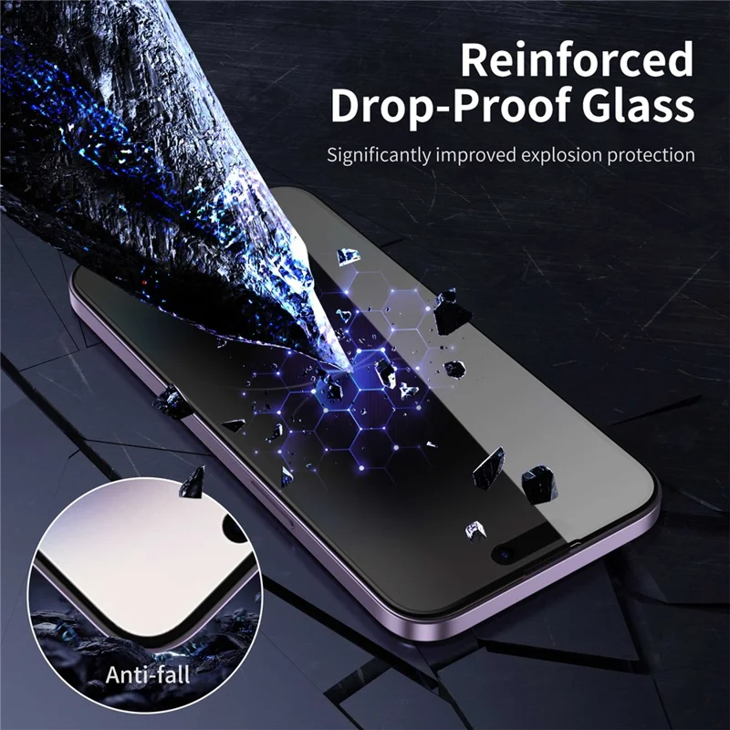 YOVOE For iPhone 16 Pro Screen Protector 28-Degree Anti Spy Tempered Glass Film with Installation Tool