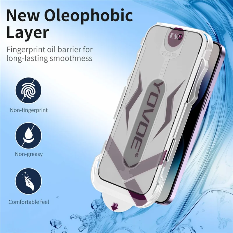 YOVOE For iPhone 16 Pro Max Screen Protector 28-Degree Anti Spy Tempered Glass Film with Installation Tool