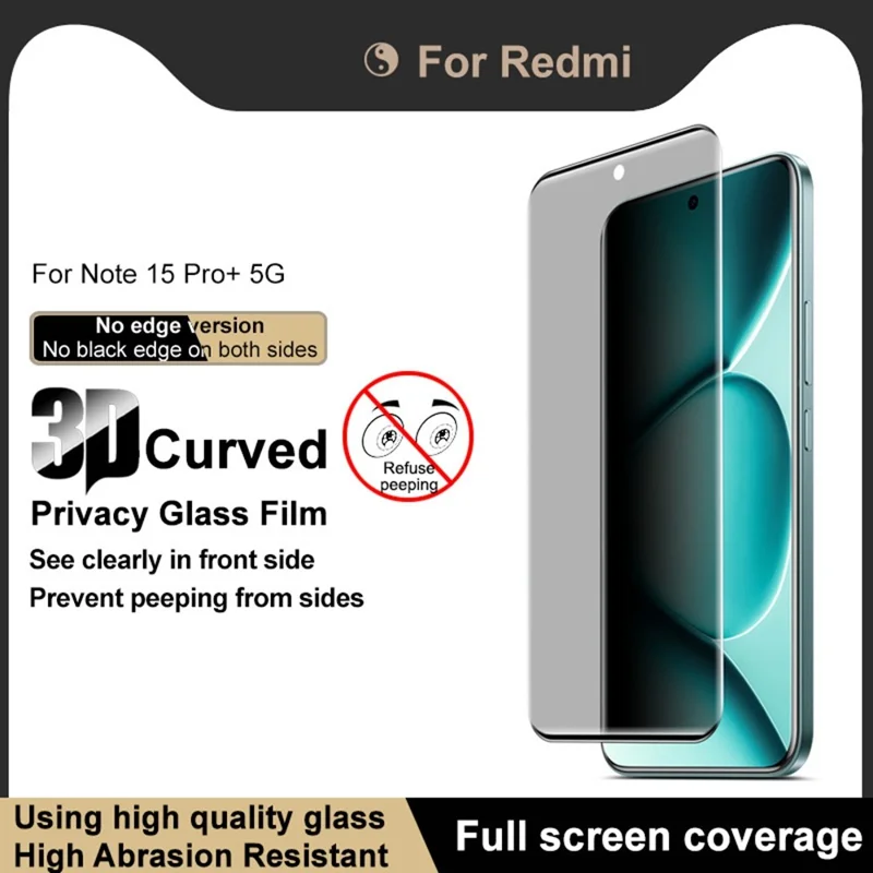 IMAK For Xiaomi Poco M8 Pro 5G / Redmi Note 15 Pro+ 5G (Global) Anti Spy Tempered Glass Screen Protector (No Edge Version)