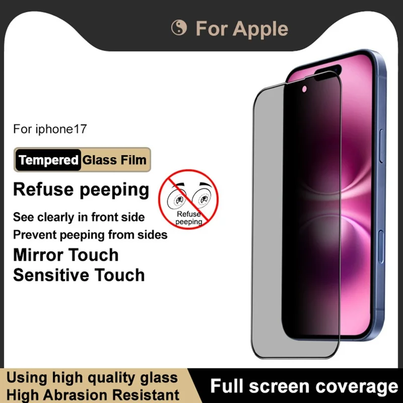 IMAK For iPhone 17 Anti Peep Tempered Glass Screen Protector Full Coverage