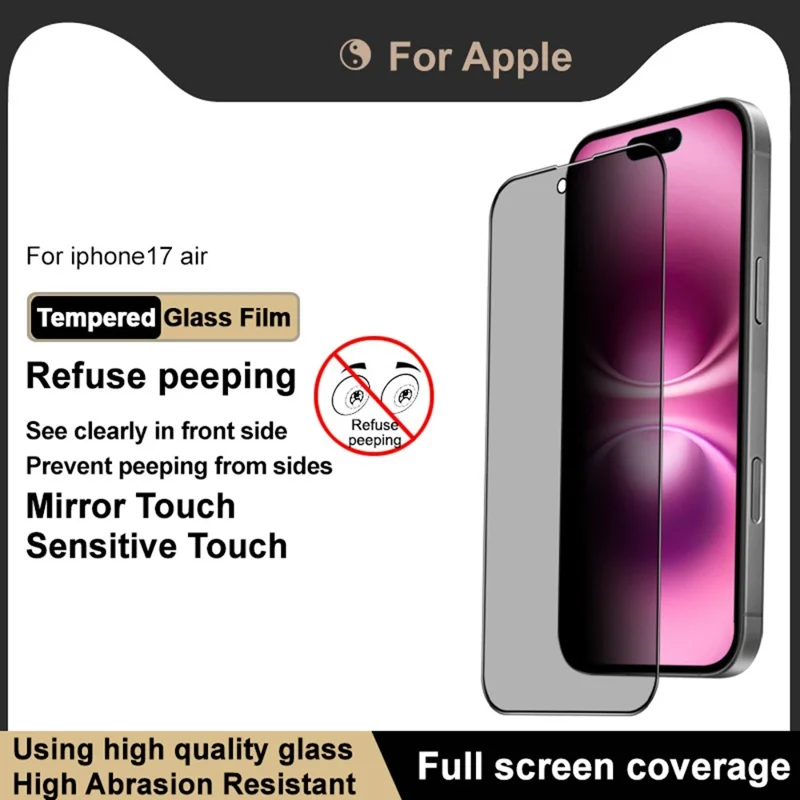 IMAK For iPhone Air Anti Peep Tempered Glass Screen Protector Full Coverage