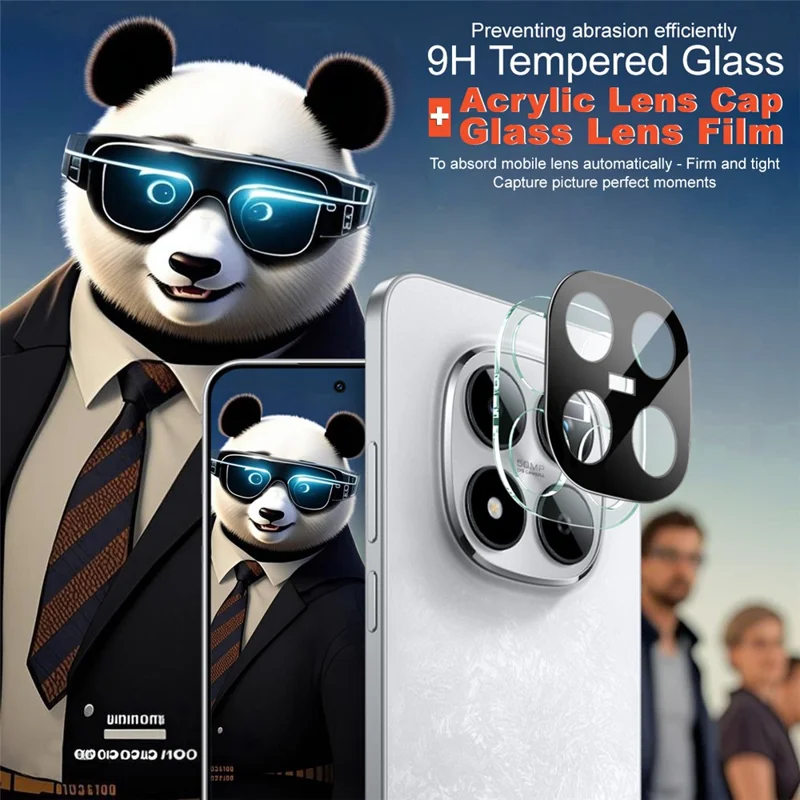 IMAK For Xiaomi Poco M8 Pro 5G / Redmi Note 15 Pro 5G (Global) / Note 15 Pro+ 5G (Global) Tempered Glass Lens Film + Acrylic Cap (Black Version)