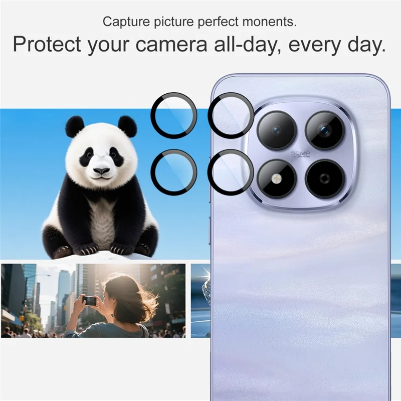 IMAK For Xiaomi Poco M8 Pro 5G / Redmi Note 15 Pro 5G (Global) / Note 15 Pro+ 5G (Global) Tempered Glass Camera Lens Protector with Self Positioning Frame (Complete Covering)
