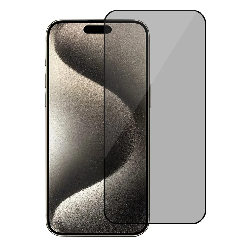 TOTU AB-059 For iPhone 15 Pro Privacy Screen Protector Silk Printing Tempered Glass Anti Dust Film