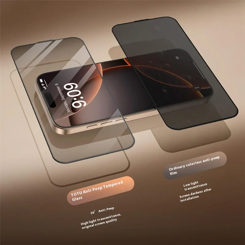 TOTU AB-059 For iPhone 14 Pro Max Privacy Screen Protector Silk Printing Tempered Glass Anti Dust Film