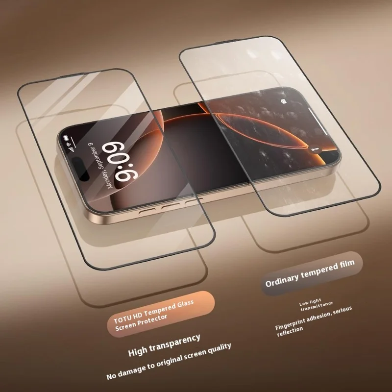 TOTU AB-058 Protector de pantalla para iPhone 14 Impresión de seda Vidrio templado Película transparente antipolvo