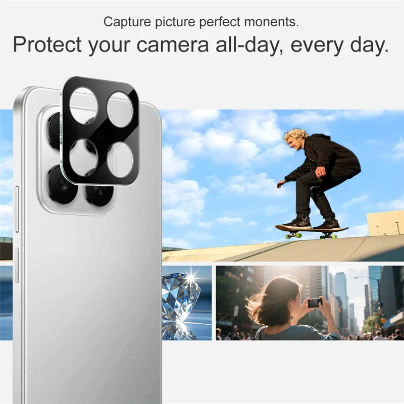 IMAK For Honor 400 Smart 5G / 4G / X7d 4G Tempered Glass Lens Film + Acrylic Cap (Black Version)