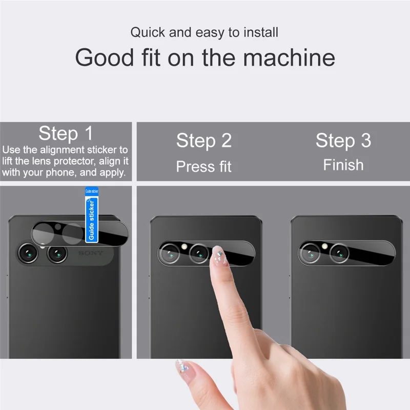 IMAK For Sony Xperia 10 VII Camera Lens Protector Tempered Glass HD Clear Lens Film (Black Version)