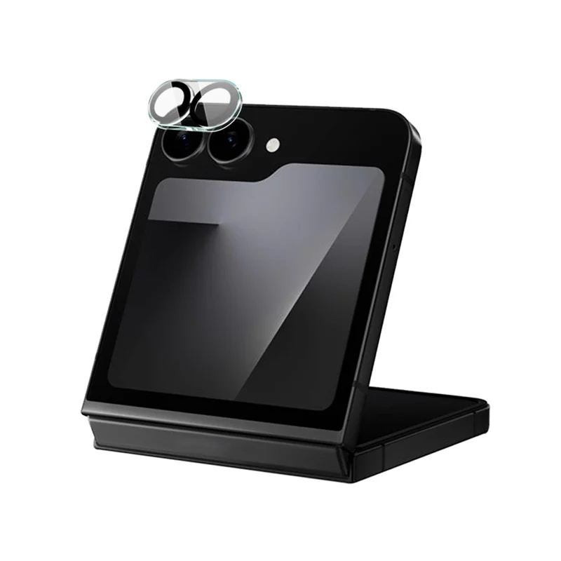 IMAK For Samsung Galaxy Z Flip7 FE 5G Tempered Glass Camera Lens Protector Acrylic Lens Cap (Black Circle Design)