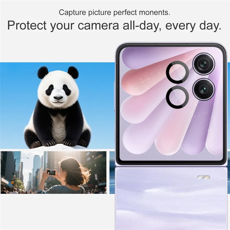 IMAK For Honor Magic V Flip 2 Tempered Glass Camera Lens Protector with Self Positioning Frame (Scaled Down Version)