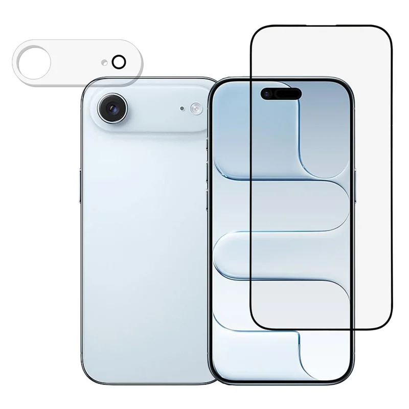 For iPhone Air Screen Protector Silk Printing Full Glue Tempered Glass Screen Film with Camera Lens Film