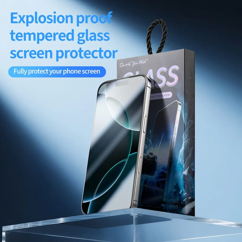 Película de vidrio de silicio de aluminio de alta impresión en seda para el protector de pantalla del iPhone 15 Pro