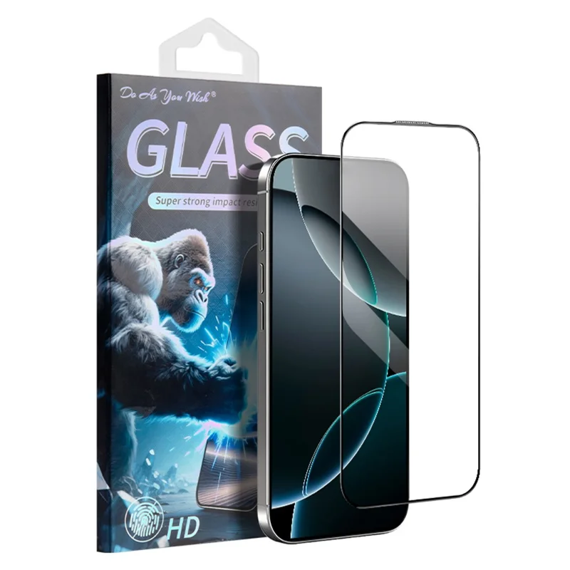 DO AS YOU WISH For iPhone 12  /  12 Pro Screen Protector Silk Printing Full Glue High Aluminum-silicon Glass Film