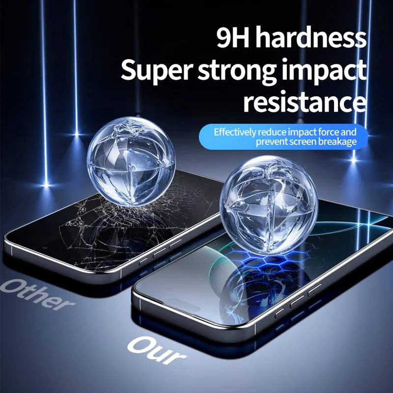 HAGA LO QUE DESEE 5 Unidades Protector de pantalla para iPhone 15 Película de vidrio de aluminio-silicio de impresión de seda de alta calidad
