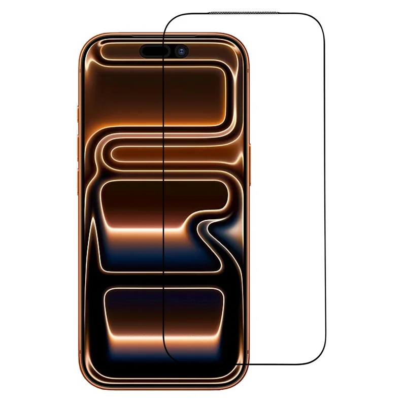 For iPhone 17 Pro Max Matte Screen Protector Black Edge Silk Printing Tempered Glass Film with Dust Mesh