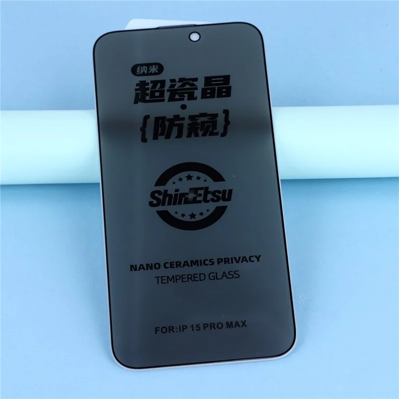 For iPhone 17 Pro Privacy Screen Protector 180 Degree Anti Spy Tempered Glass Film Full Coverage Silk Printing Edge