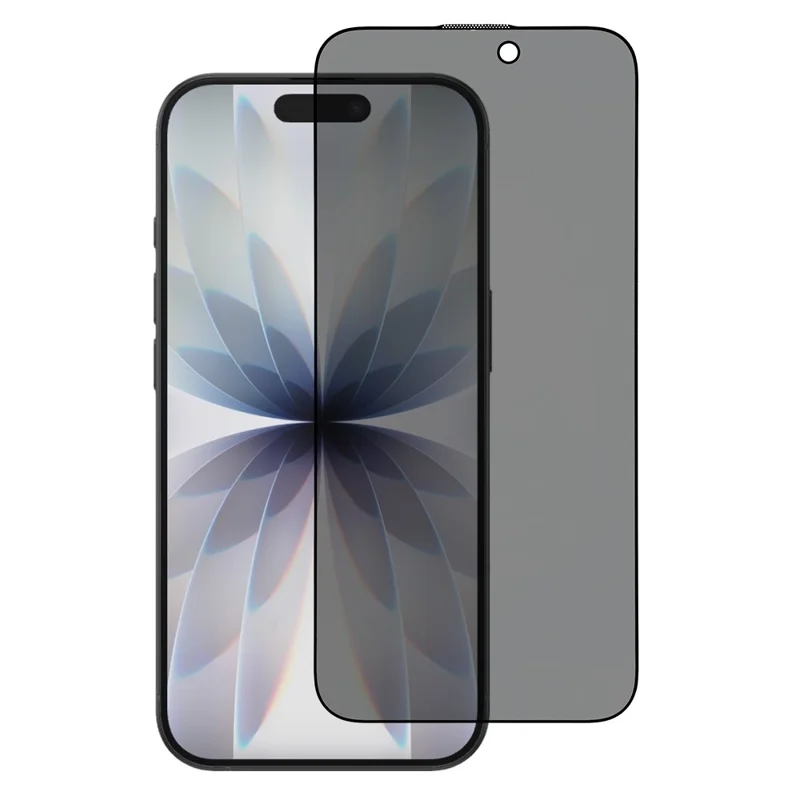 For iPhone 16 Pro  /  iPhone 17 Privacy Screen Protector 180 Degree Anti Spy Tempered Glass Film Full Coverage Silk Printing Edge