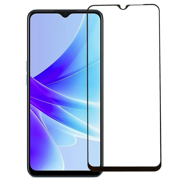 Para Oppo A57s 4G / A57 4G Ultra Clear Silk Printing Anti-scratch Tempered Glass Cover Film Full Glue Full Coverage Screen Protector
