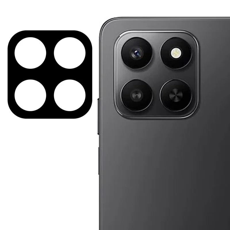 For Honor 400 Smart 5G / 4G / X7d 4G Tempered Glass Lens Protector Black Silk Printing Camera Lens Film