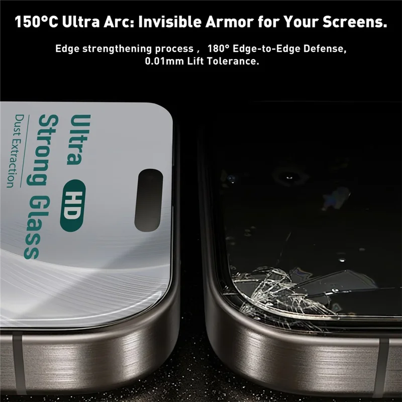 For iPhone 16 Plus  /  15 Plus Screen Protector Edge Pressure HD Tempered Glass Film with Automatic Dust Removal Tool