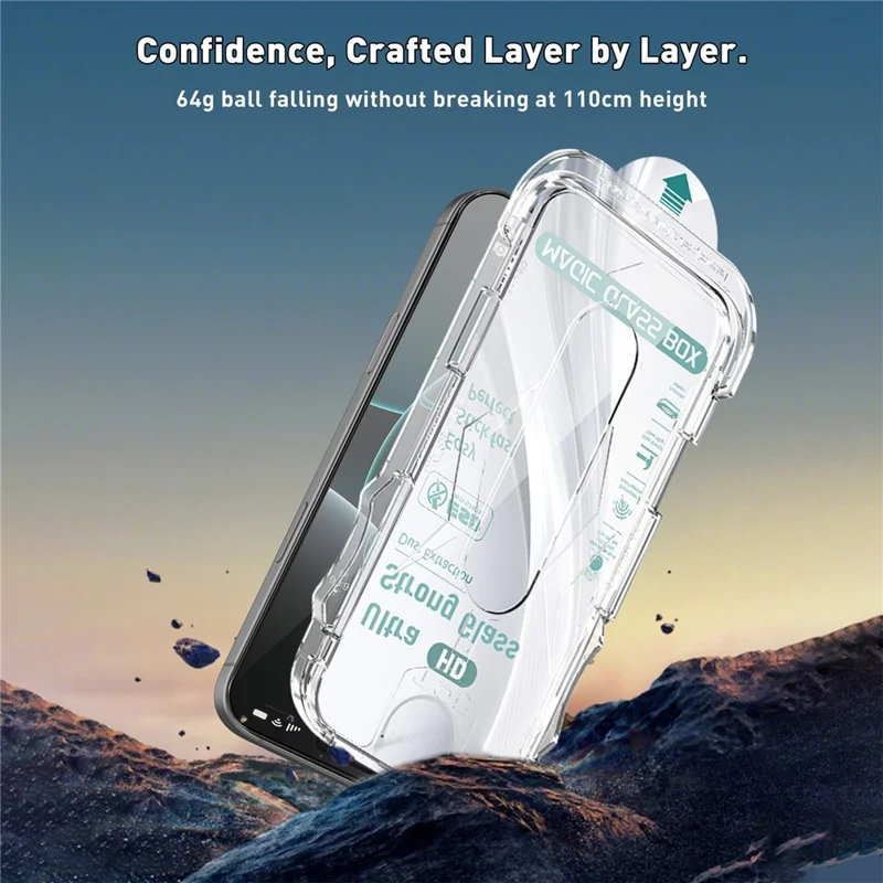 Screen Protector For iPhone 16e  /  14  /  13 Pro  /  13 Edge Pressure HD Tempered Glass Film with Automatic Dust Removal Tool