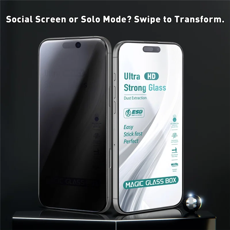 For iPhone 12 Pro Max Screen Protector Edge Pressure HD Tempered Glass Film with Automatic Dust Removal Tool