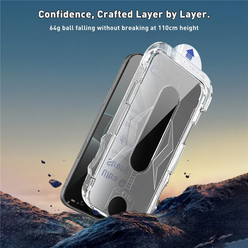 28 Degree Anti Spy Screen Protector For iPhone 17e / 16e  /  14  /  13 Pro  /  13 Tempered Glass Film with Automatic Dust Removal Tool