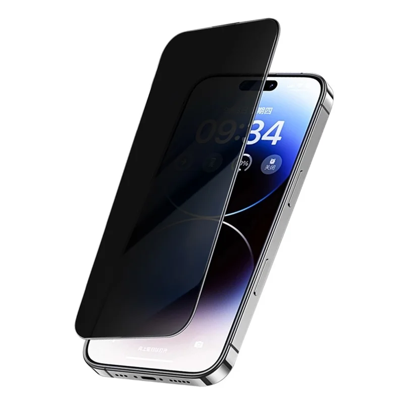 COTECI For iPhone 17 Pro Max Full Screen Protector HD Silk Printing Anti Spy Tempered Glass Film