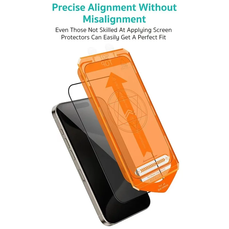 COTECI For iPhone 17 Pro Max Full Screen Protector HD Silk Printing Tempered Glass Film with Dust Removal Tool