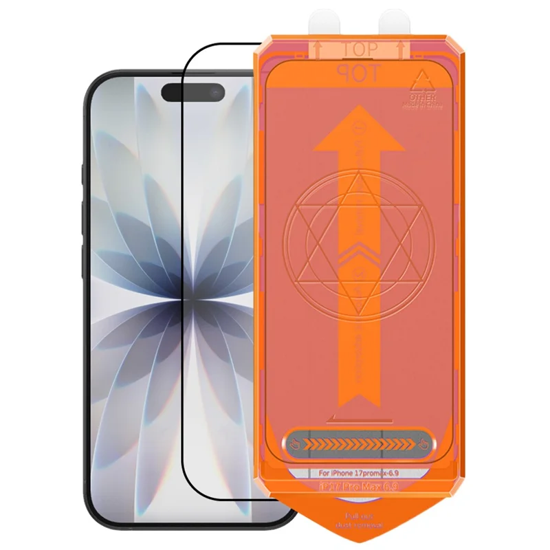 COTECI na iPhone 17 Ochrona Pełnego Ekranu HD Jedwabne Drukowanie Szklana Folia z Narzędziem do Usuwania Kurzu