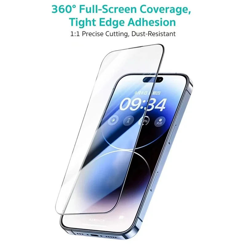 COTECI For iPhone 17 Pro Full Screen Protector HD Silk Printing Tempered Glass Film with Dust Removal Tool