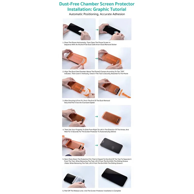 COTECI For iPhone 17 Pro Full Screen Protector HD Silk Printing Tempered Glass Film with Dust Removal Tool