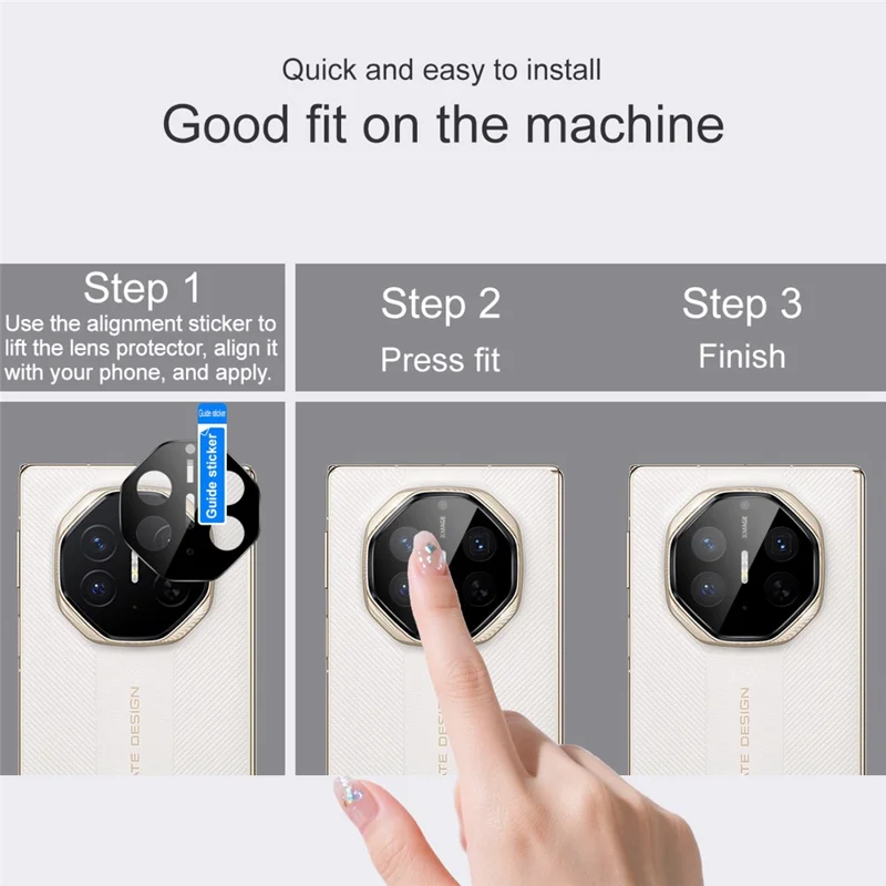 IMAK For Huawei Mate XTs Ultimate Camera Lens Protector Tempered Glass HD Clear Lens Film (Black Version)
