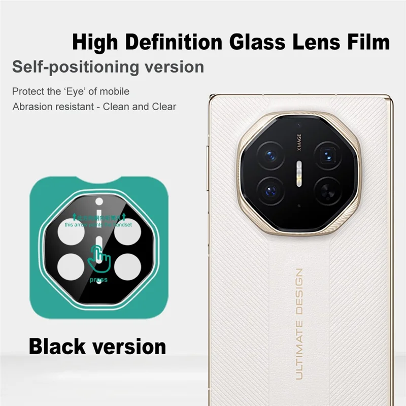 IMAK For Huawei Mate XTs Ultimate Tempered Glass Camera Lens Protector with Self Positioning Frame (Black Version)