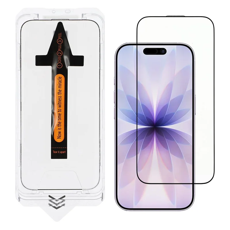 For iPhone 17 Screen Protector Silk Printing Clear High Aluminium Silicon Glass Film with Dust Removal Tool