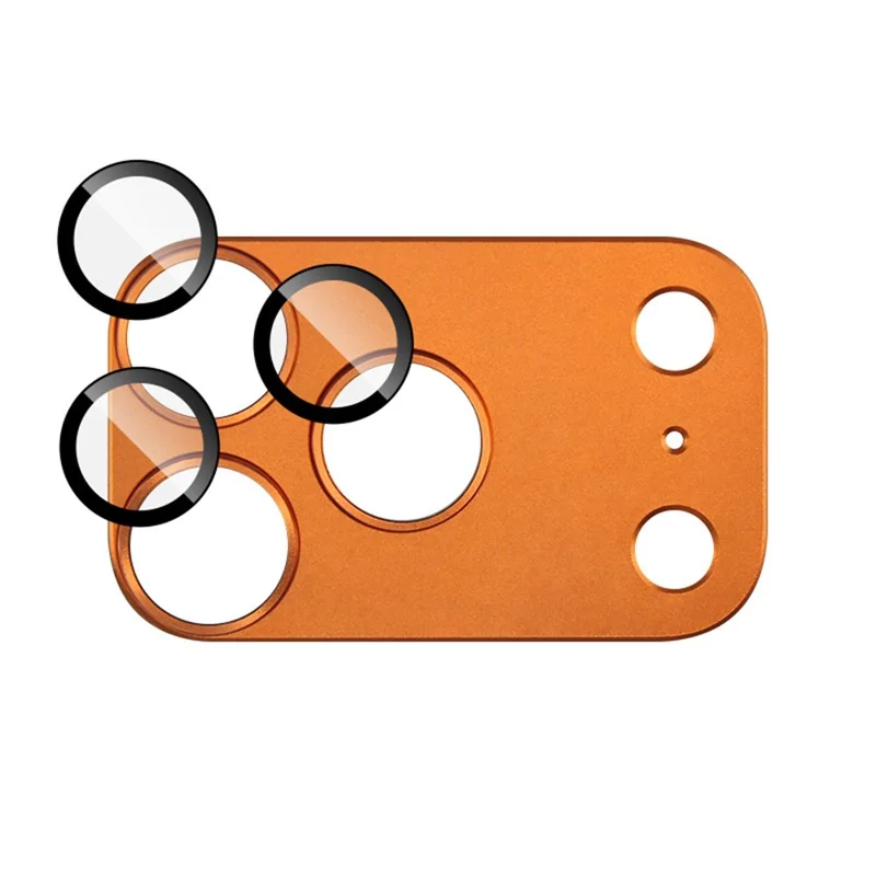 IMAK til iPhone 17 Pro Kameraobjektivfilm Metal Lens Cap + Hærdet Glas Objektivbeskytter - Orange