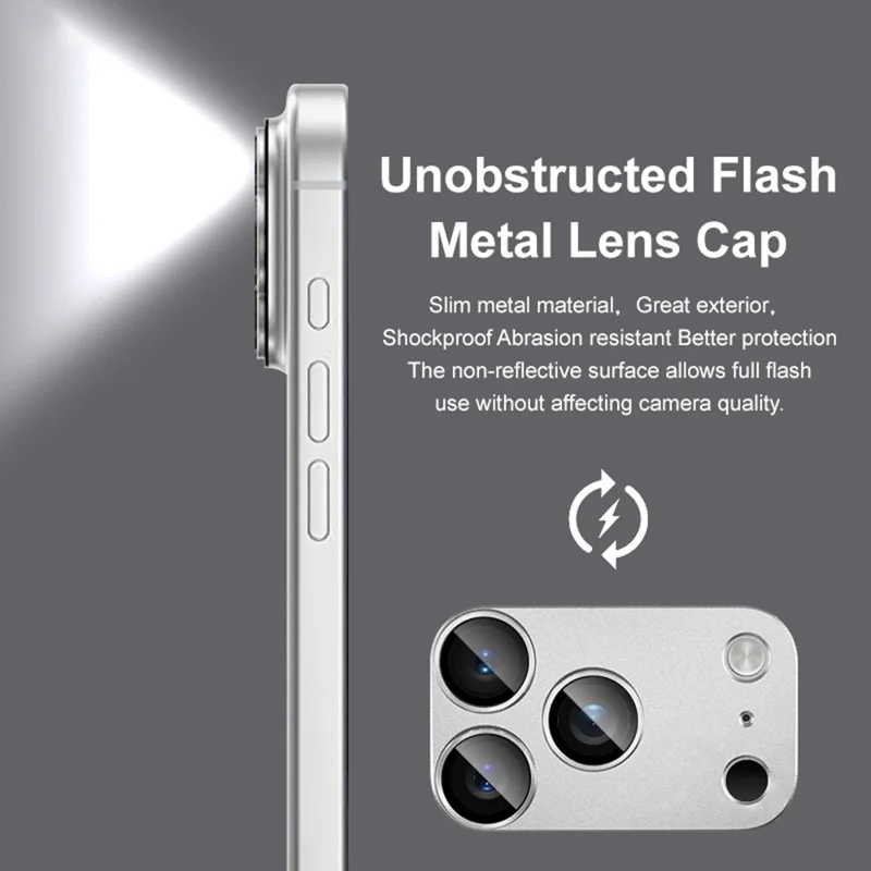 IMAK til iPhone 17 Pro Kameraobjektivfilm Metal Lens Cap + Hærdet Glas Objektivbeskytter - Orange