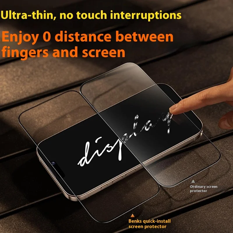 BENKS For iPhone 17 Pro HD Clear Screen Protector Hot Bending Full Glue Corning Gorilla Glass Film