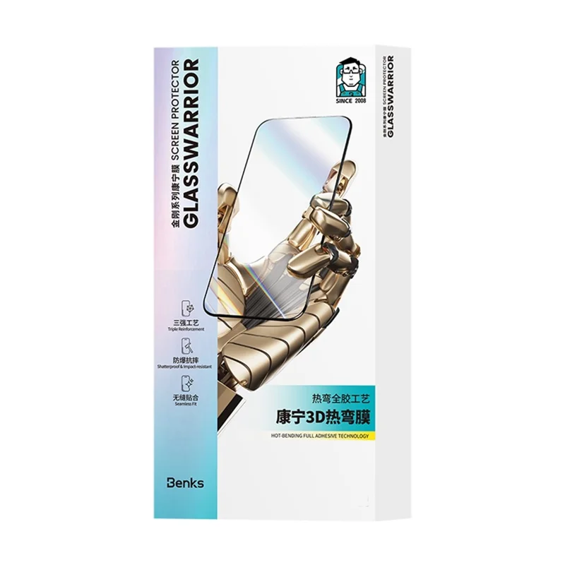 BENKS For iPhone 17 Pro Max Corning Gorilla Glass Screen Protector AR Anti Glare Hot Bending Full Glue Film