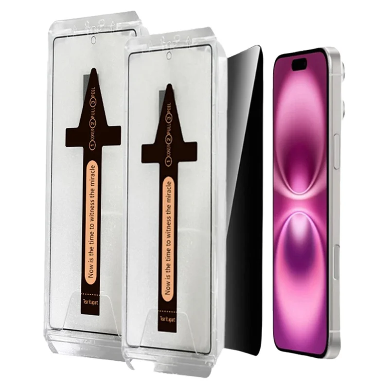 2Pcs For iPhone Air Anti Spy Tempered Glass Screen Protector with Automatic Dust Removal Tool