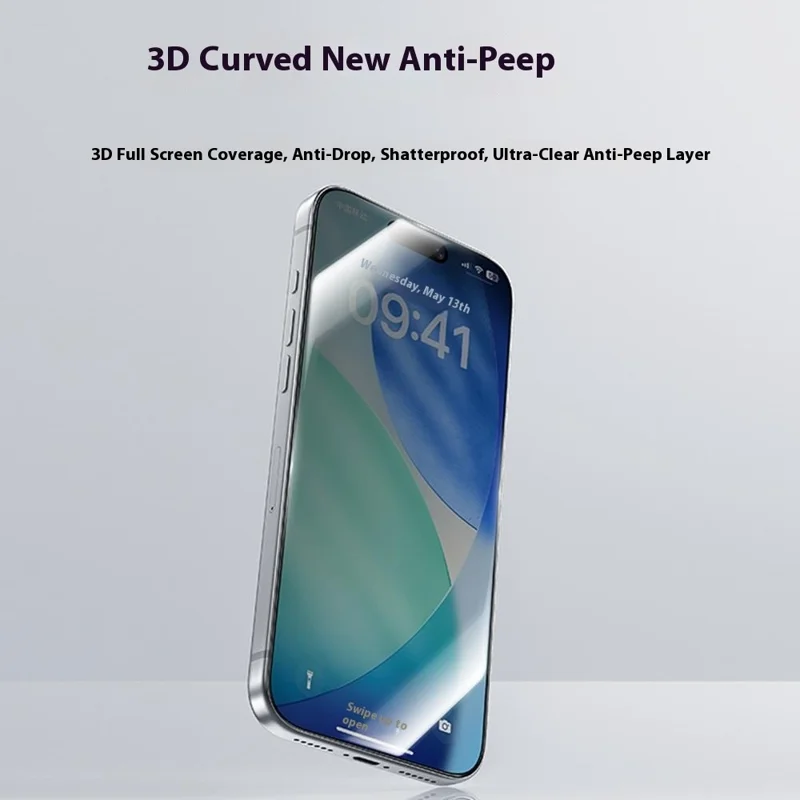 BENKS Zero Arc Series Anti-Spy Datenschutzblende aus Aluminium-Silizium-Glas für iPhone 17 Pro / 17 / 16 Pro