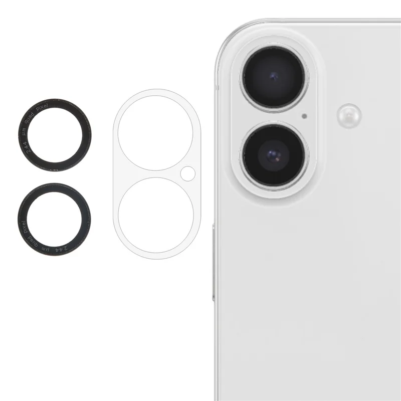 For iPhone 17 Camera Lens Protector Black Circle Tempered Glass Lens Film with Base Protection