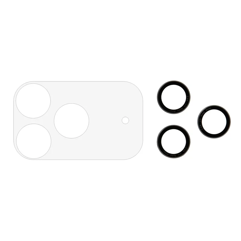 For iPhone 17 Pro Camera Lens Protector Black Circle Tempered Glass Lens Film with Base Protection