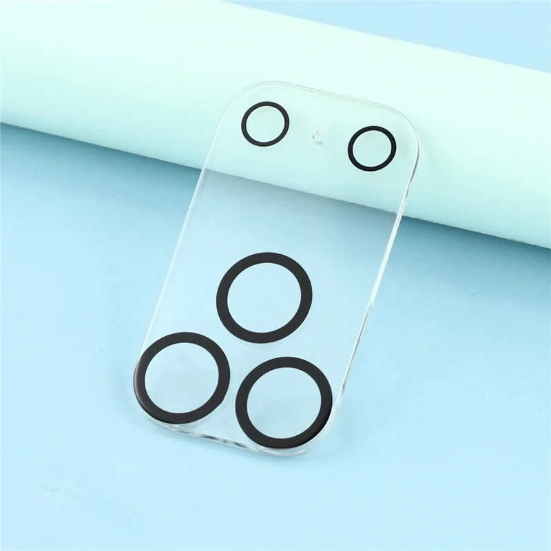 For iPhone 17 Pro Max Tempered Glass Back Film 2.5D Arc Edge Back Protector + Black Circle Lens Film