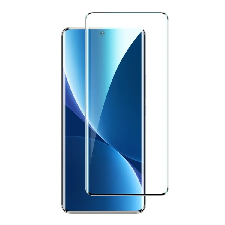 Für Xiaomi 12 5G / 12X 5G / 12S 5G Anti-Explosions-Seitenklebstoff Gebogene gehärtete Glasfolie Ultraklar Full Screen Protector - Schwarzer Rand