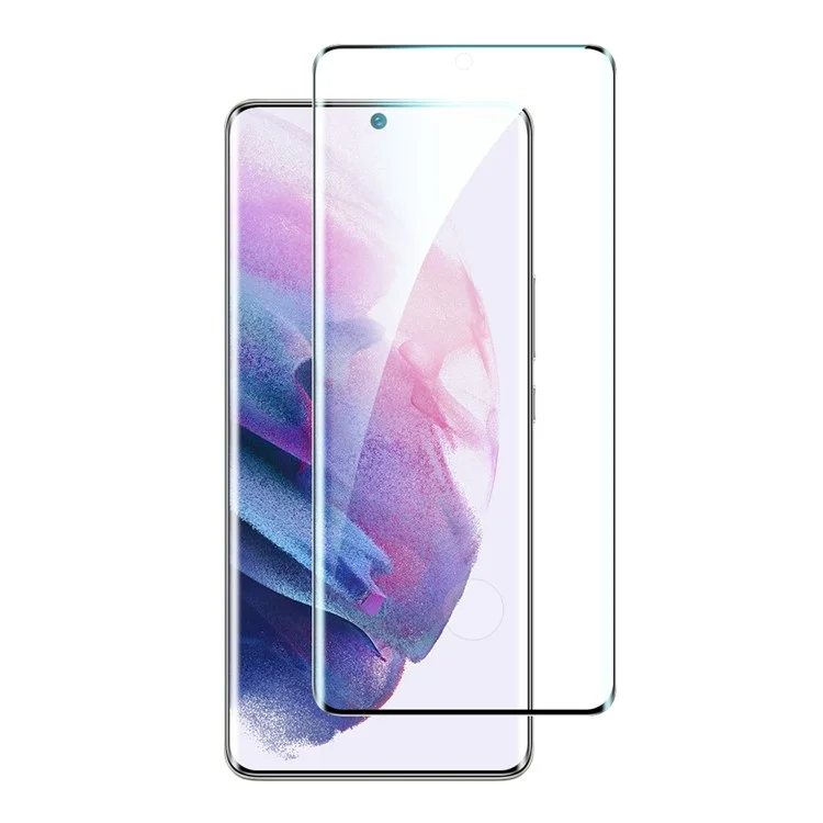 Para Samsung Galaxy S21 4G / 5G Ultra Clear Full Screen Protector Sensitive Touch Side Glue Curved Tempered Glass Film - Black Edge