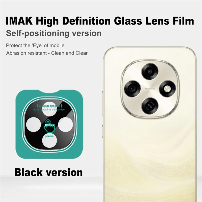 IMAK For Oppo A6 Pro 5G  /  F31 Pro 5G Tempered Glass Camera Lens Protector with Self Positioning Frame (Black Version)
