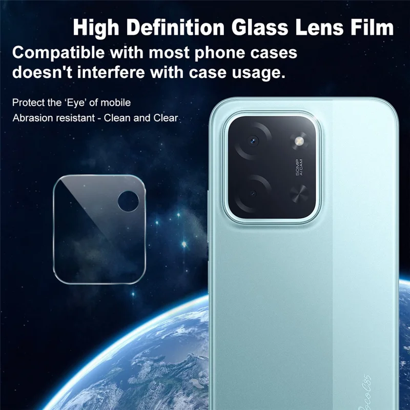 IMAK For Xiaomi Poco C85 4G (173mm)  /  (171mm) Camera Lens Protector Slim Tempered Glass Lens Film