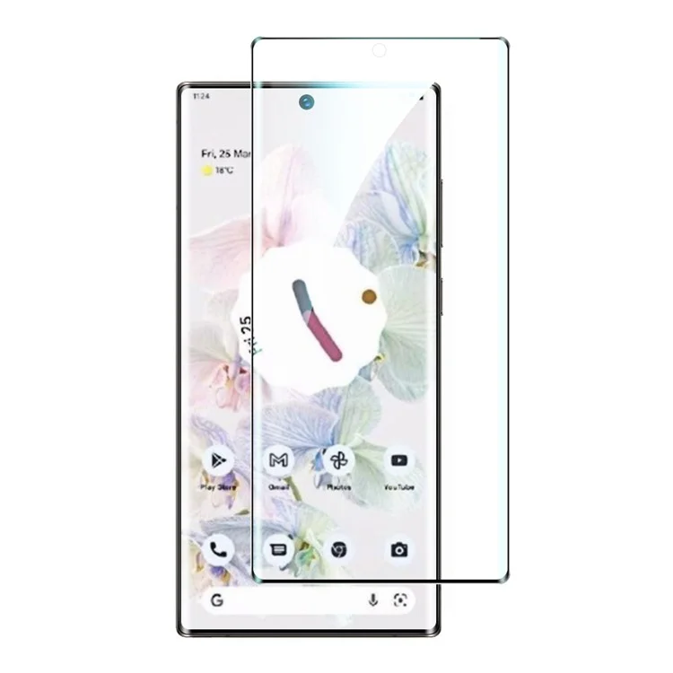 For Google Pixel 7 Pro 5G Ultra Clear Curved Anti-explosion Full Coverage Tempered Glass Film Side Glue Screen Protector - Black Edge